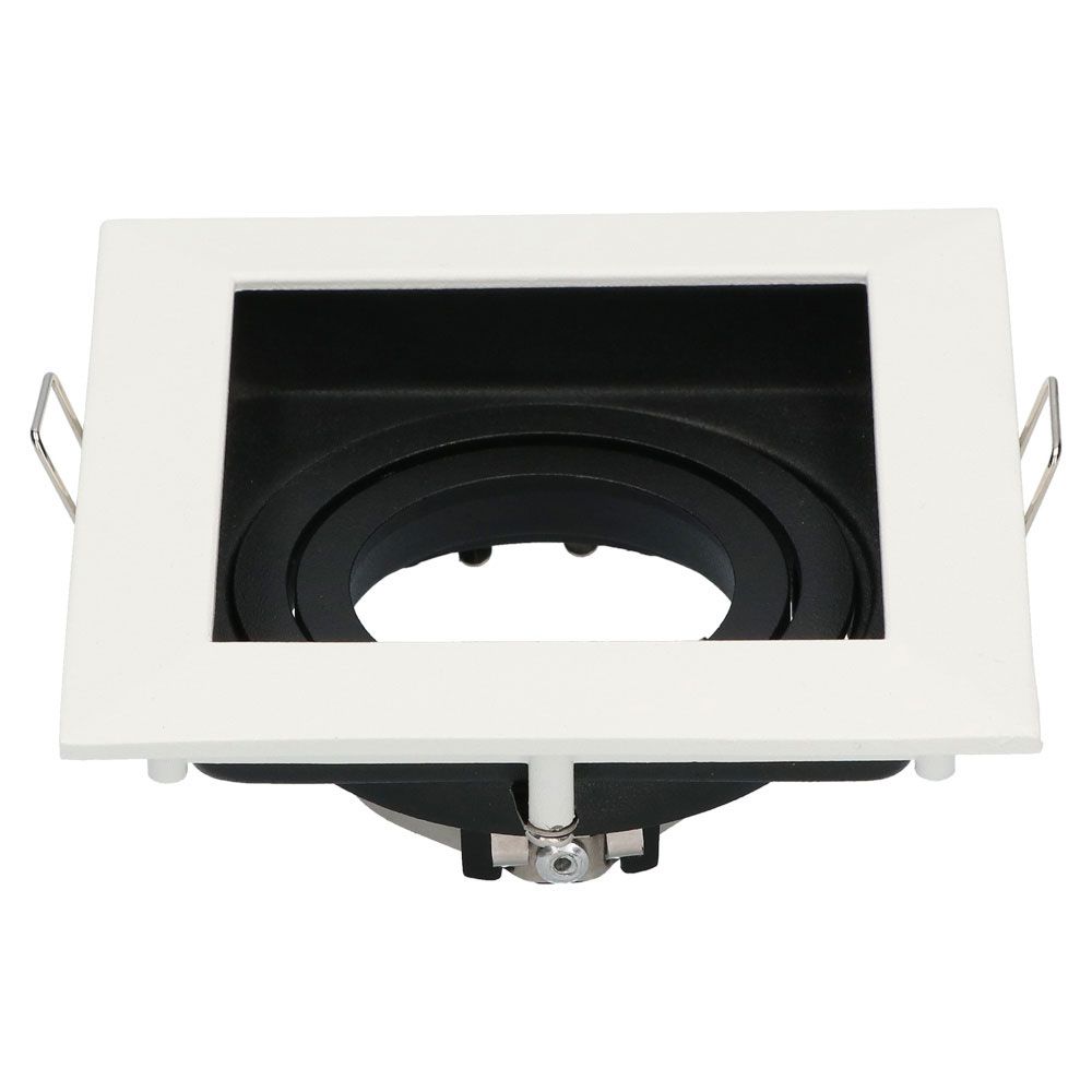 Durham LED Inbouwspot Vierkant - Kantelbaar armatuur - 10x10 cm - GU10 Fitting incl. lamphouder - IP20 - Wit | HOFTRONIC