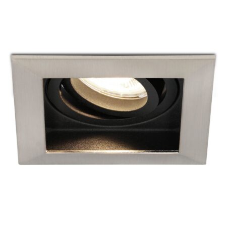 Durham vierkante LED inbouwspot - 4 Watt 345 Lumen - 4000K neutraal wit - GU10 - Dimbaar Kantelbaar - Voor binnen - RVS | HOFTRONIC