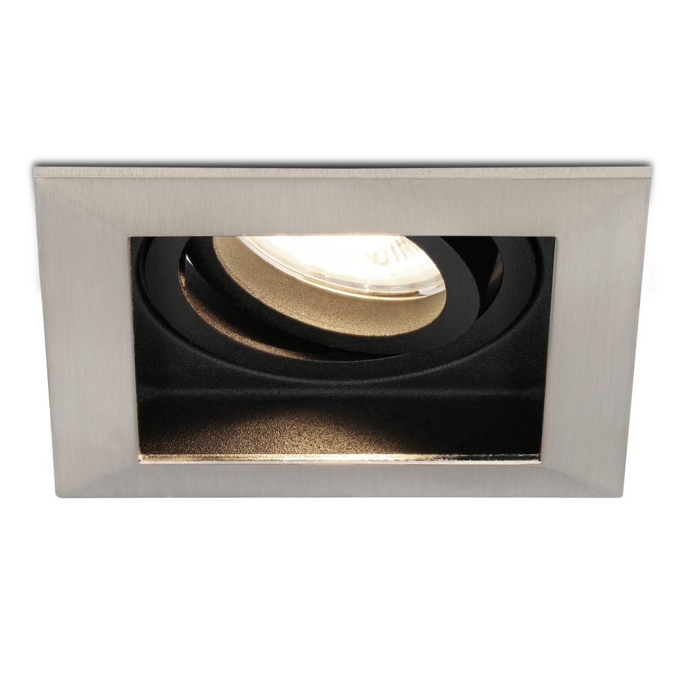 Durham vierkante LED inbouwspot - 4 Watt 345 Lumen - 4000K neutraal wit - GU10 - Dimbaar Kantelbaar - Voor binnen - RVS | HOFTRONIC