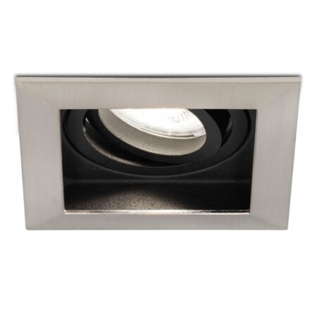 Durham vierkante LED inbouwspot - 4 Watt 345 Lumen - 6500K daglicht wit - GU10 - Dimbaar Kantelbaar - Voor binnen - RVS | HOFTRONIC