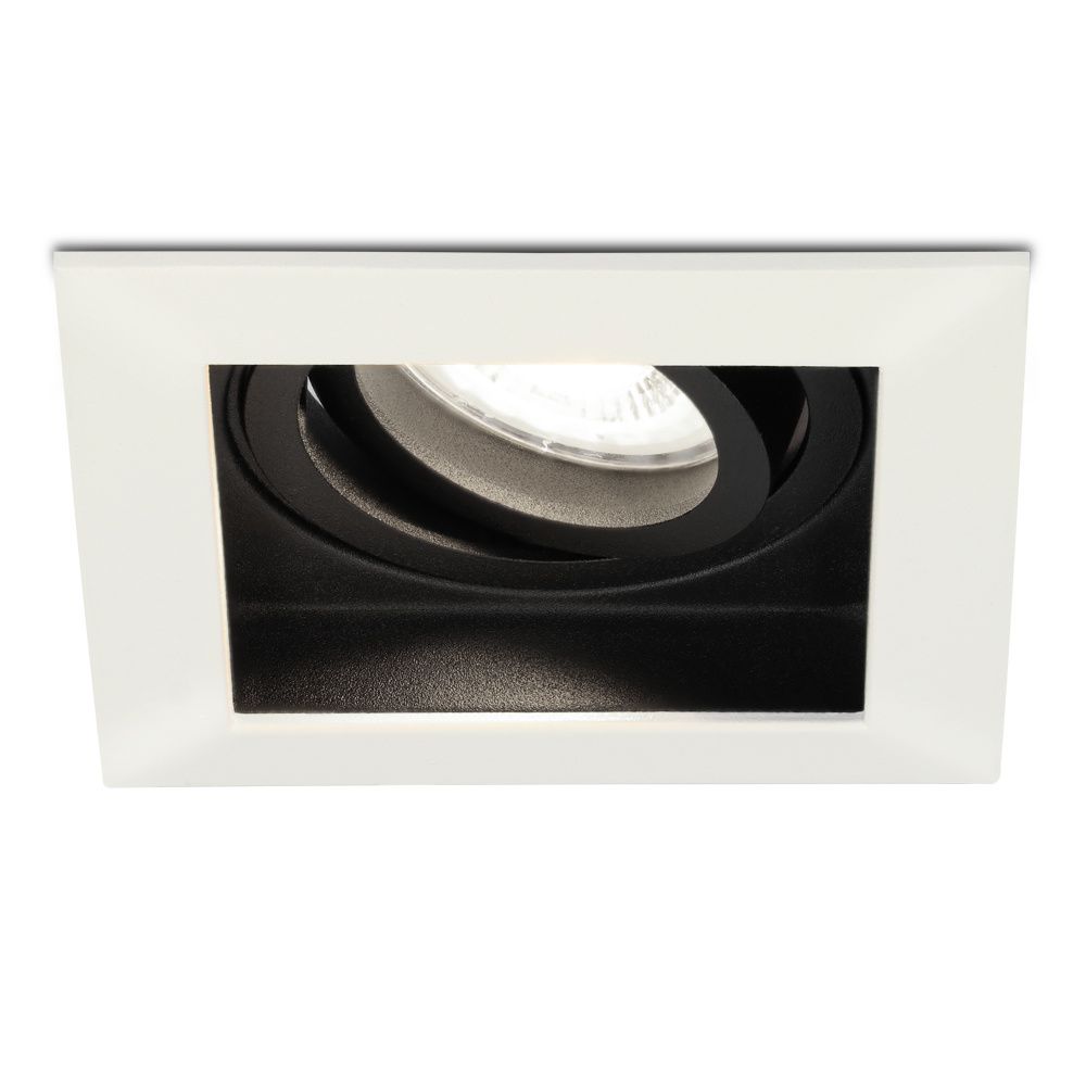 Durham vierkante LED inbouwspot - 4 Watt 345 Lumen - 6500K daglicht wit - GU10 - Dimbaar Kantelbaar - Voor binnen - Wit | HOFTRONIC