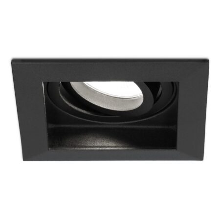 Durham vierkante LED inbouwspot - 4 Watt 345 Lumen - 6500K daglicht wit - GU10 - Dimbaar Kantelbaar - Voor binnen - Zwart | HOFTRONIC