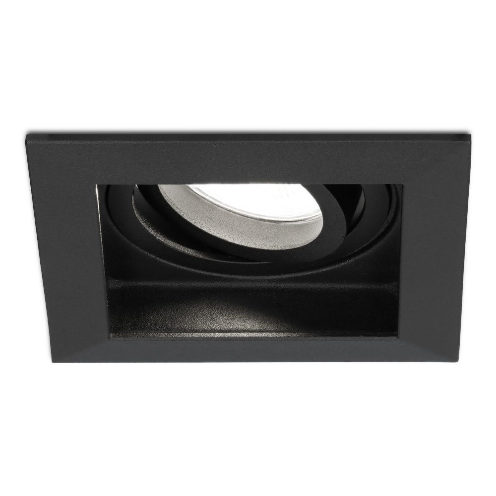 Durham vierkante LED inbouwspot - 4 Watt 345 Lumen - 6500K daglicht wit - GU10 - Dimbaar Kantelbaar - Voor binnen - Zwart | HOFTRONIC