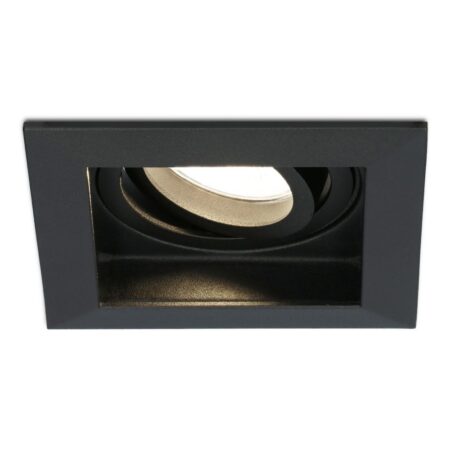 Durham vierkante LED inbouwspot - 4 Watt 345 lumen - 2700k warm wit - GU10 - Dimbaar Kantelbaar - Voor binnen - Zwart | HOFTRONIC