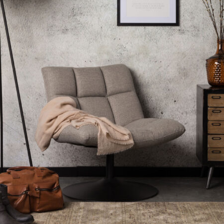 Dutchbone Fauteuil 'Bar' kleur Lichtgrijs | Dutchbone