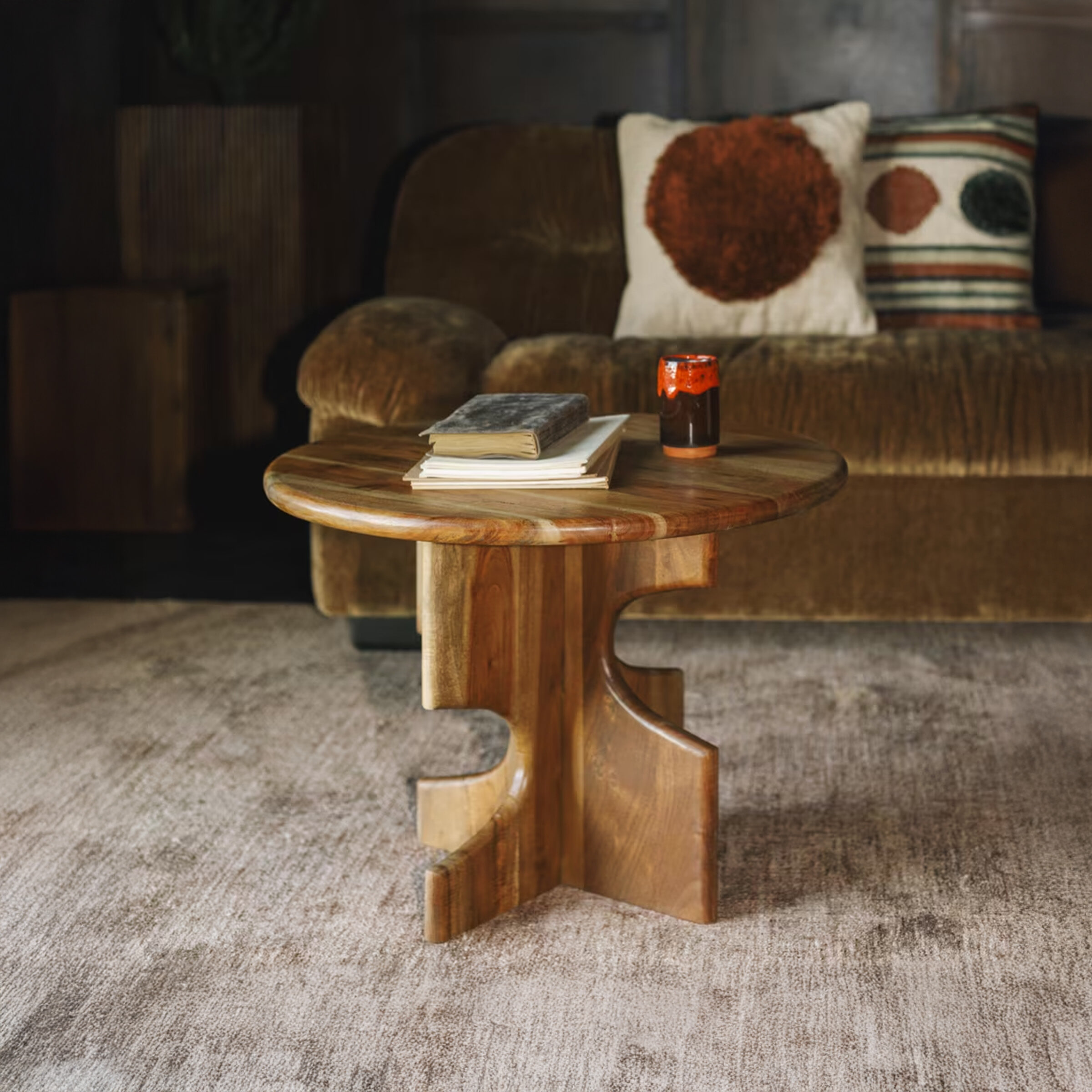 Dutchbone Ronde Bijzettafel 'Morgan' Acaciahout