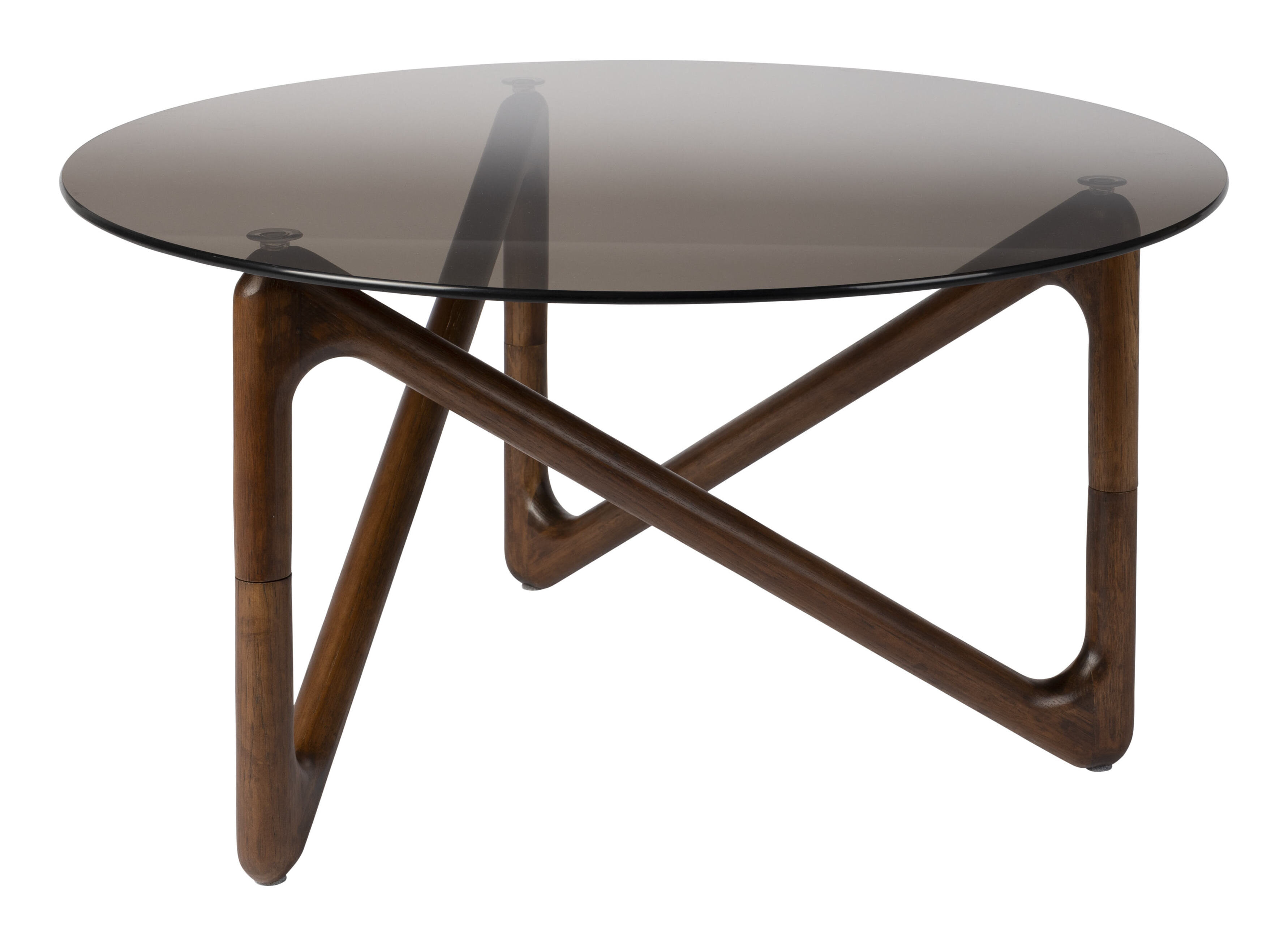 Dutchbone Ronde Salontafel 'Naia' Eikenhout en glas