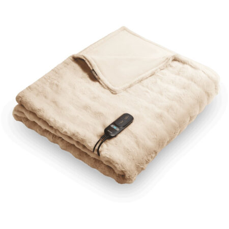 Duux Yentl Overblanket Bubble Rabbit Faux Fur (200x 2000) Elektrische deken Beige | Duux
