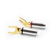 Dynavox Kabelschoen plug vork verguld rood/zwart | Audio Dynavox