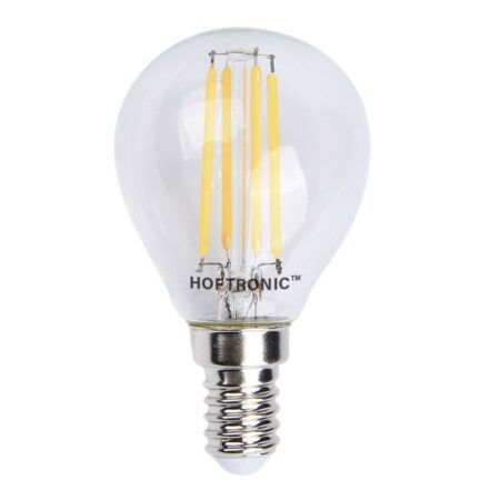 E14 LED Filament Lamp - 4 Watt 470 lumen - 2700K warm wit licht - kleine fitting - Vervangt 40 Watt - P45 vorm | HOFTRONIC