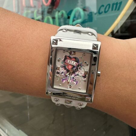 Ed Hardy Dames Horloge Kills Love Town Wit Met Studs | 50% korting | Ed Hardy - Christian Audigier