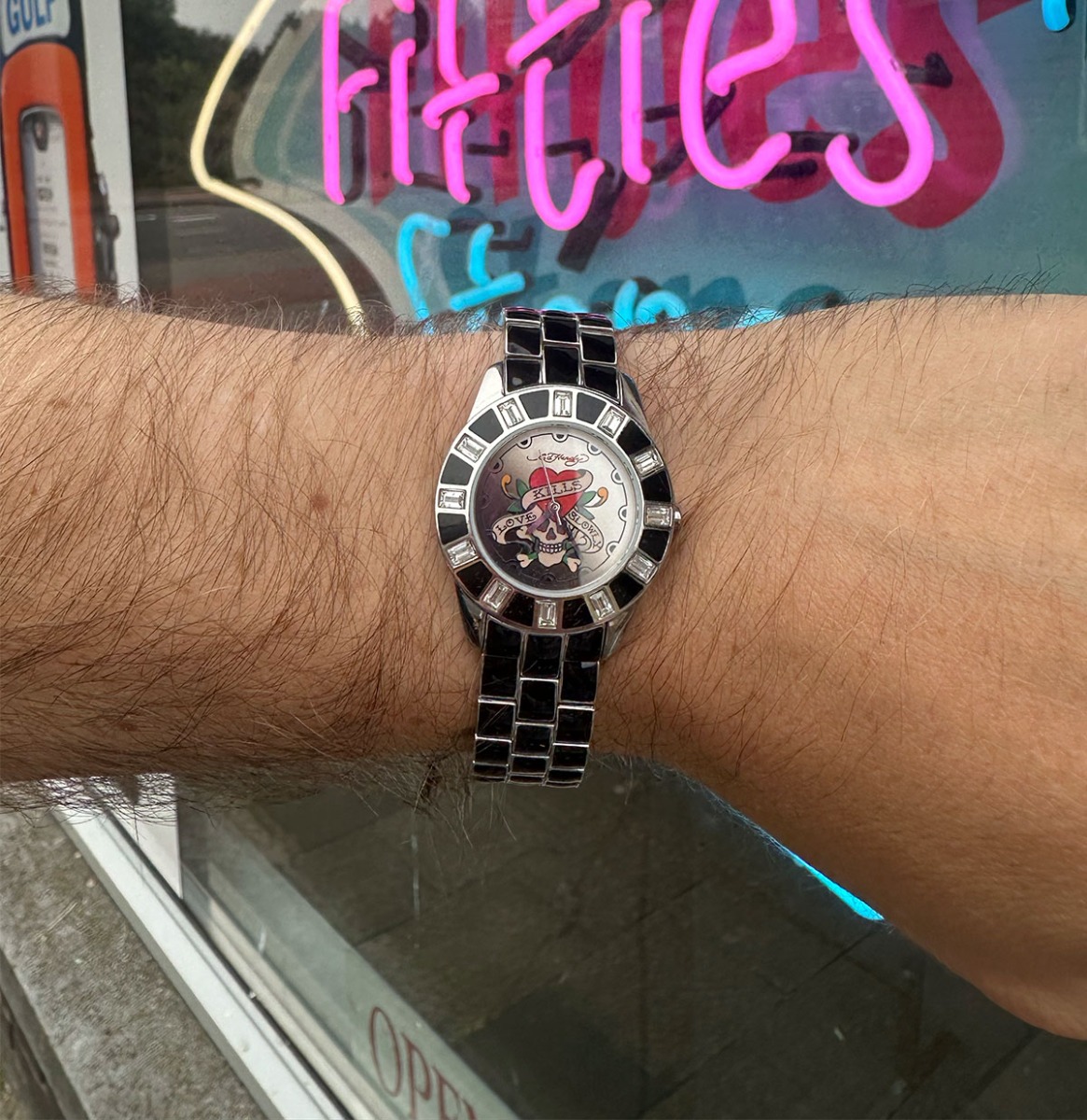 Ed Hardy Heren Horloge Love Kills Slowly Zwart | 50% korting | Ed Hardy - Christian Audigier