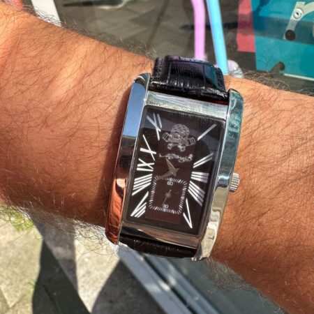 Ed Hardy Heren Horloge Skull Zwart Croc | 50% korting | Ed Hardy - Christian Audigier