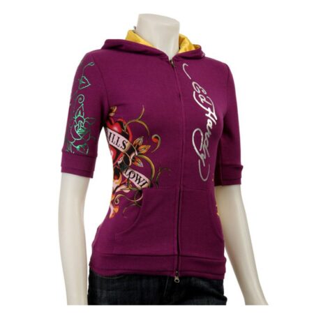 Ed Hardy Intimates Hoodie Purple-M | 50% korting | Ed Hardy - Christian Audigier