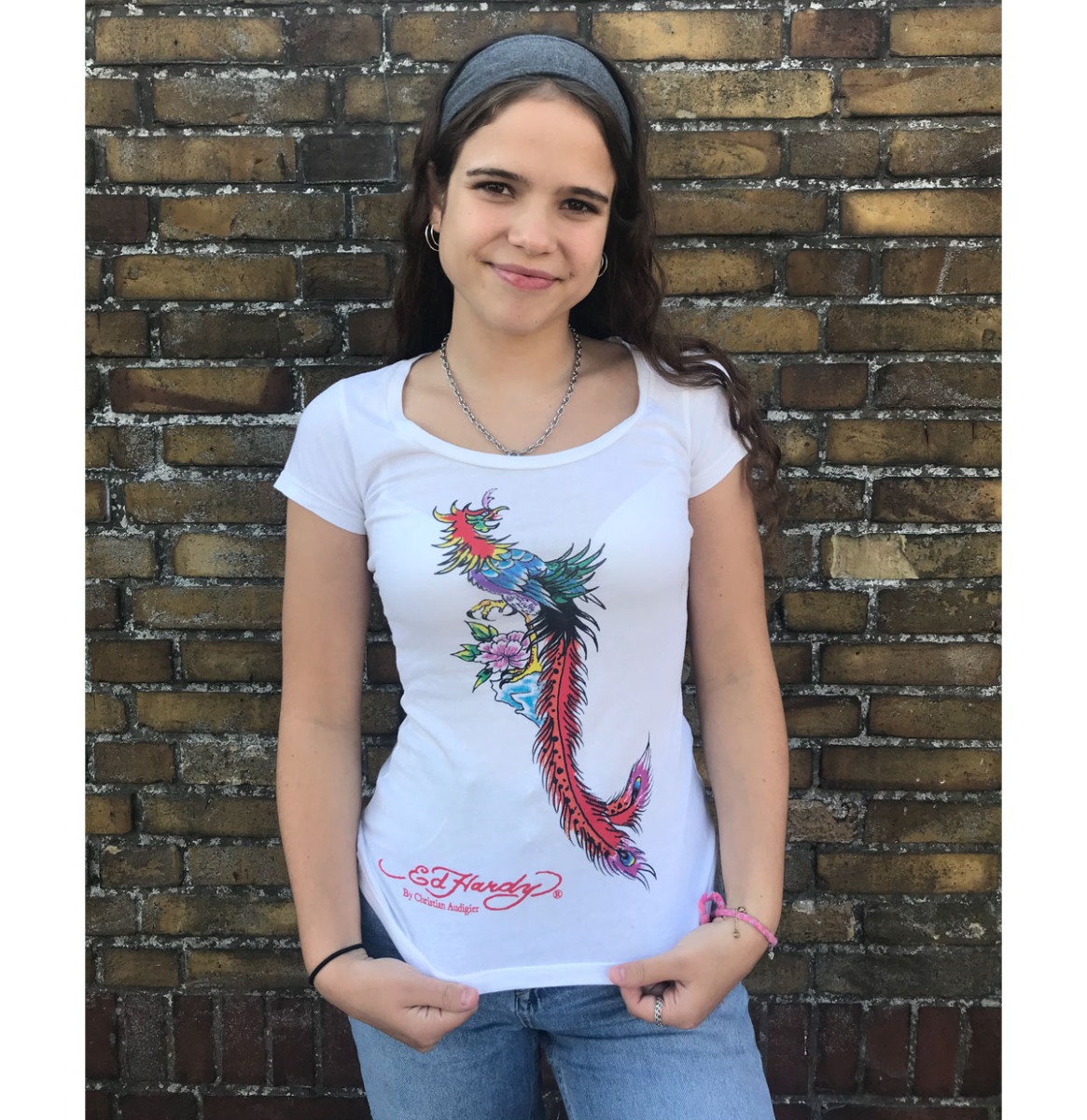 Ed Hardy Phoenix And Flowers Womens Tee-S | 50% korting | Ed Hardy - Christian Audigier