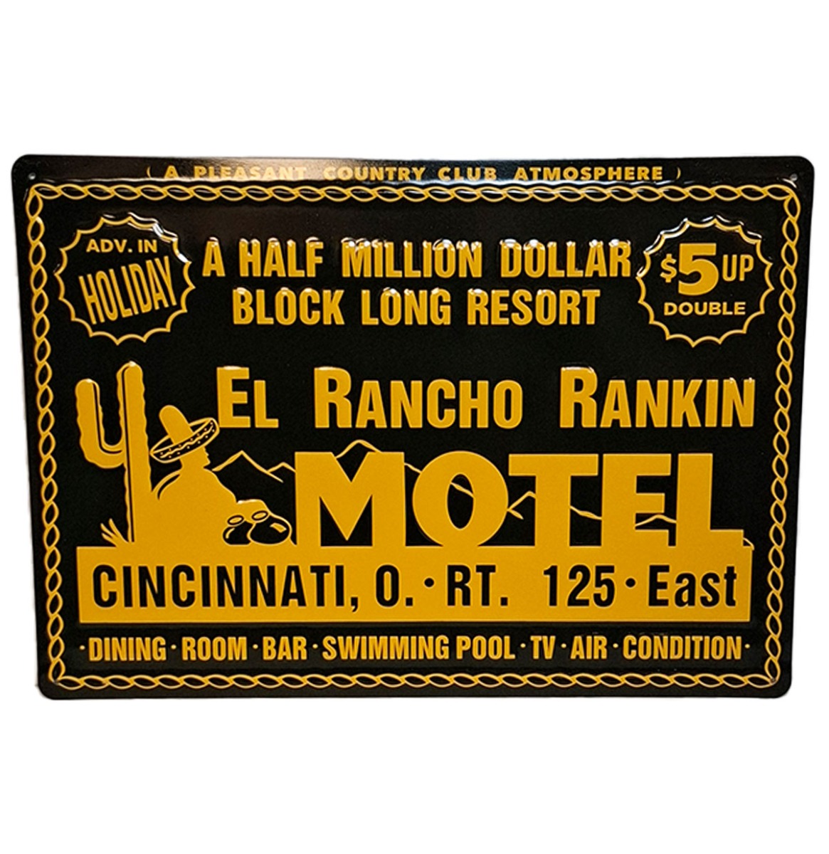El Rancho Motel Stalen Bord Met Relief - 50 x 35cm | Fiftiesstore
