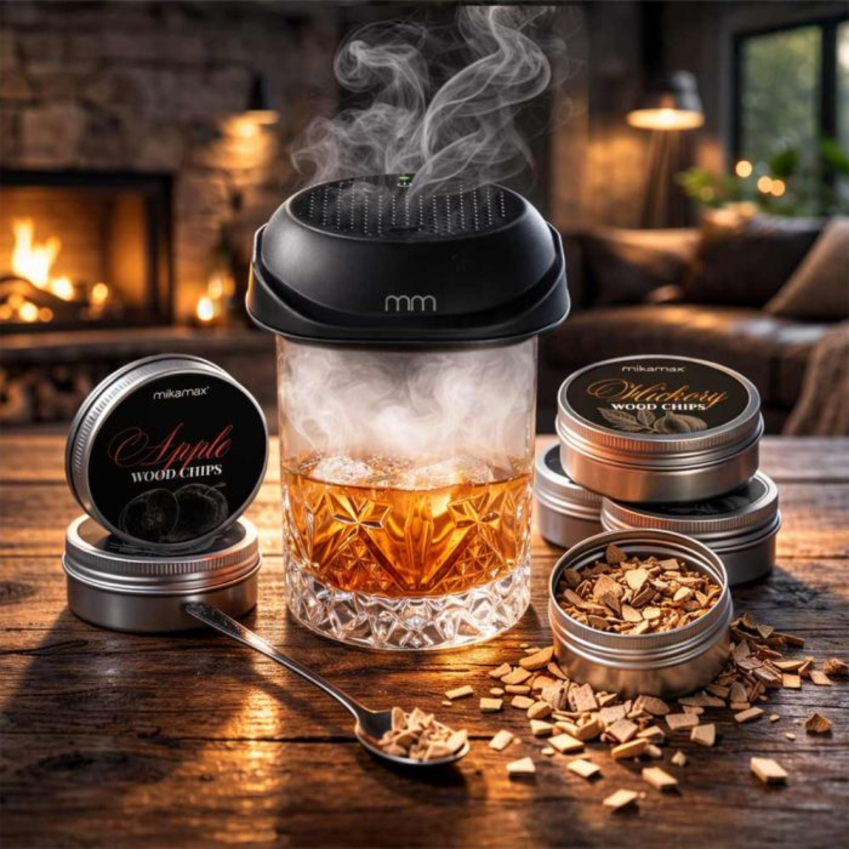 Elektrische Cocktail Smoker - 6 Houtchip Aroma's - Draadloos | MikaMax