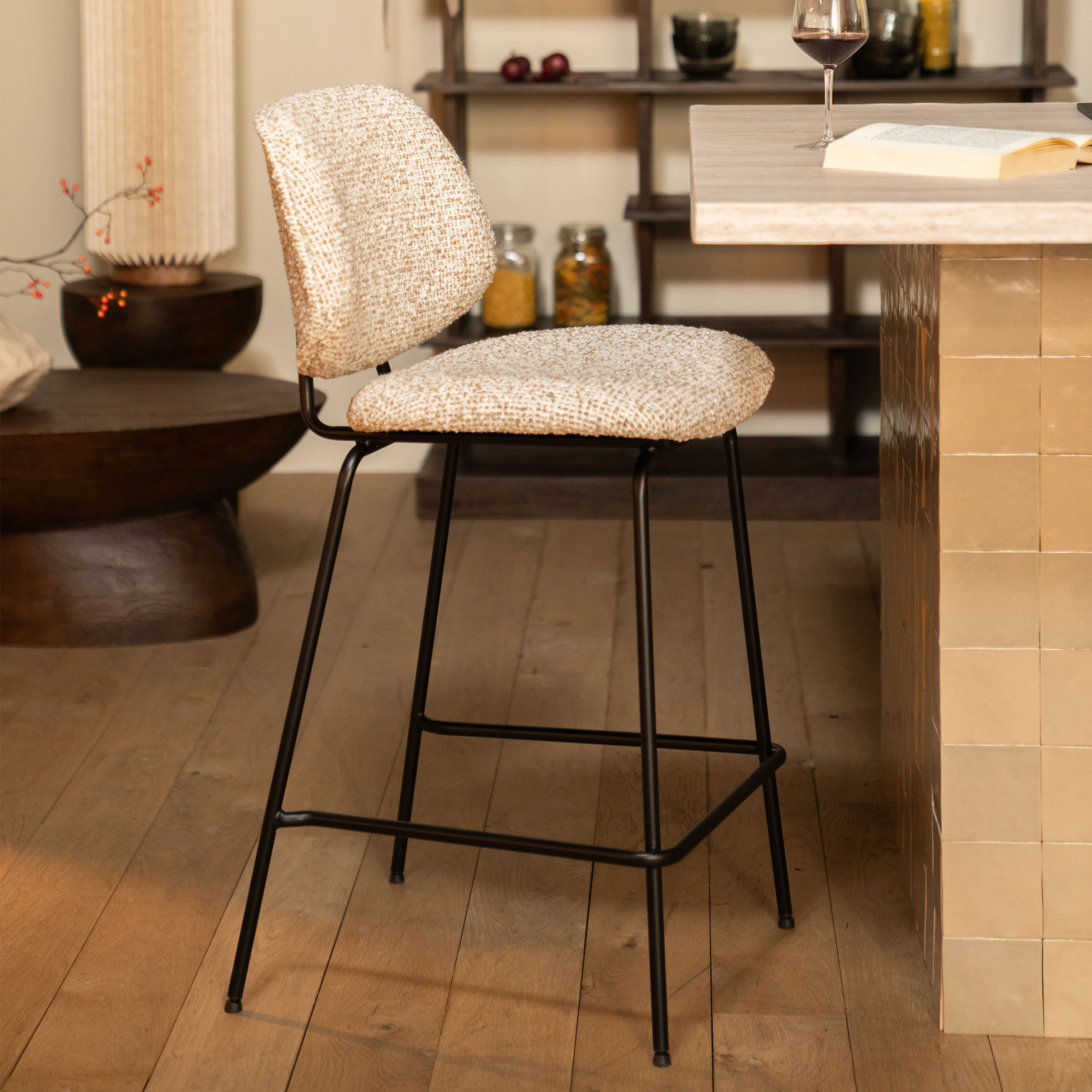 Eleonora Barstoel 'Jon' kleur Beige (zithoogte 66cm) | Eleonora
