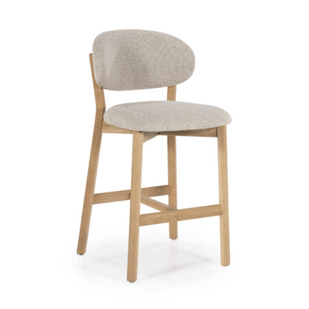 Eleonora Barstoel 'Mikky' kleur Taupe/Naturel (zithoogte 69cm) | Eleonora