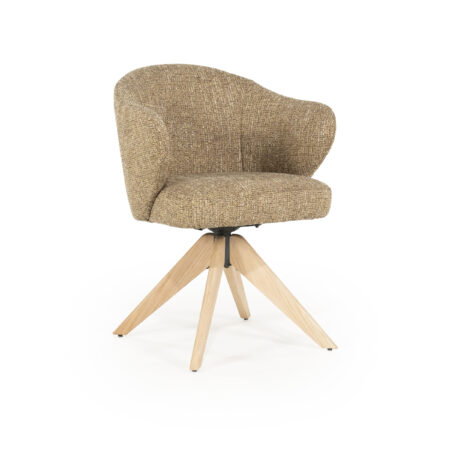 Eleonora Draaibare Eetkamerstoel 'Connor' Eiken onderstel