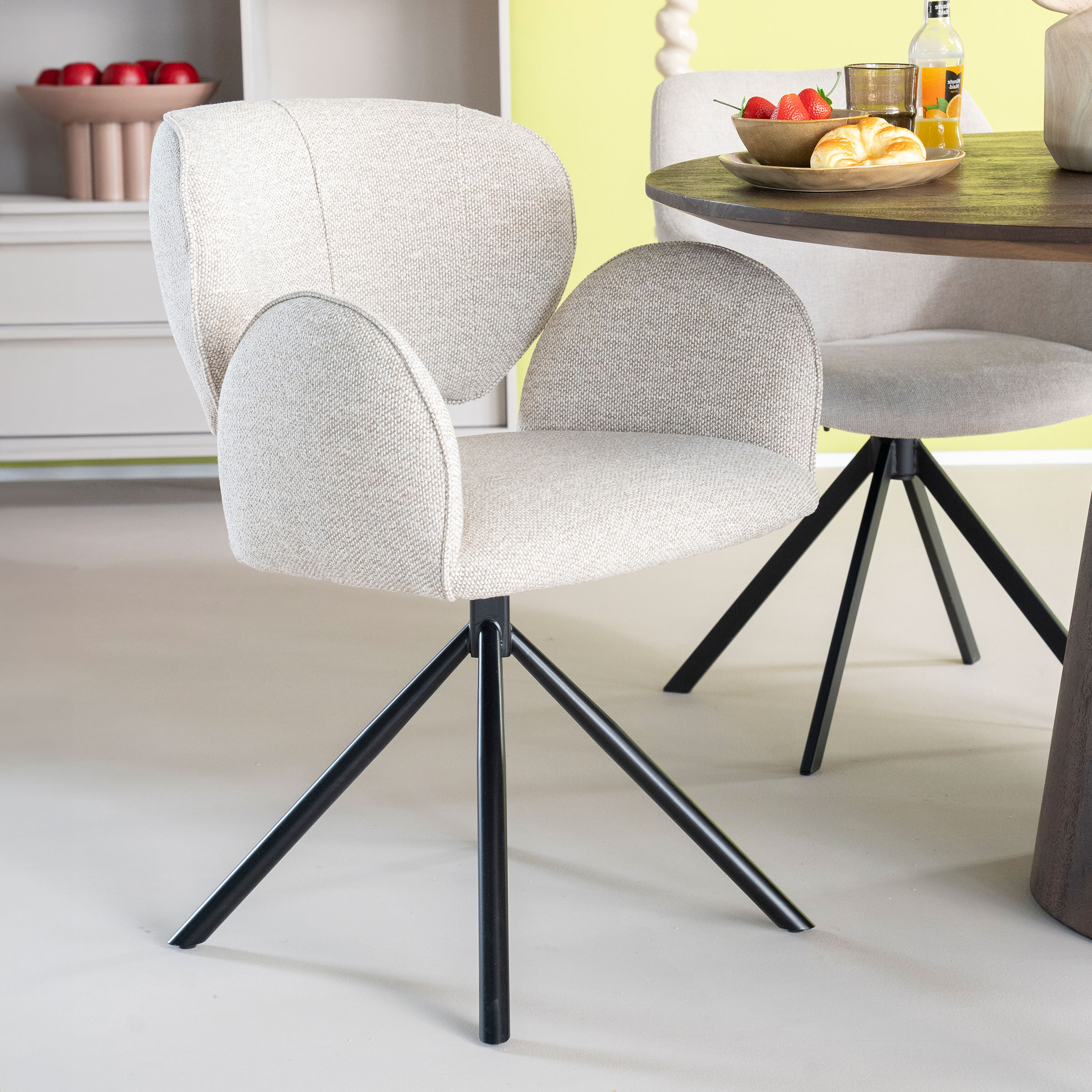 Eleonora Eetkamerstoel 'Rosalin' kleur Beige | Eleonora