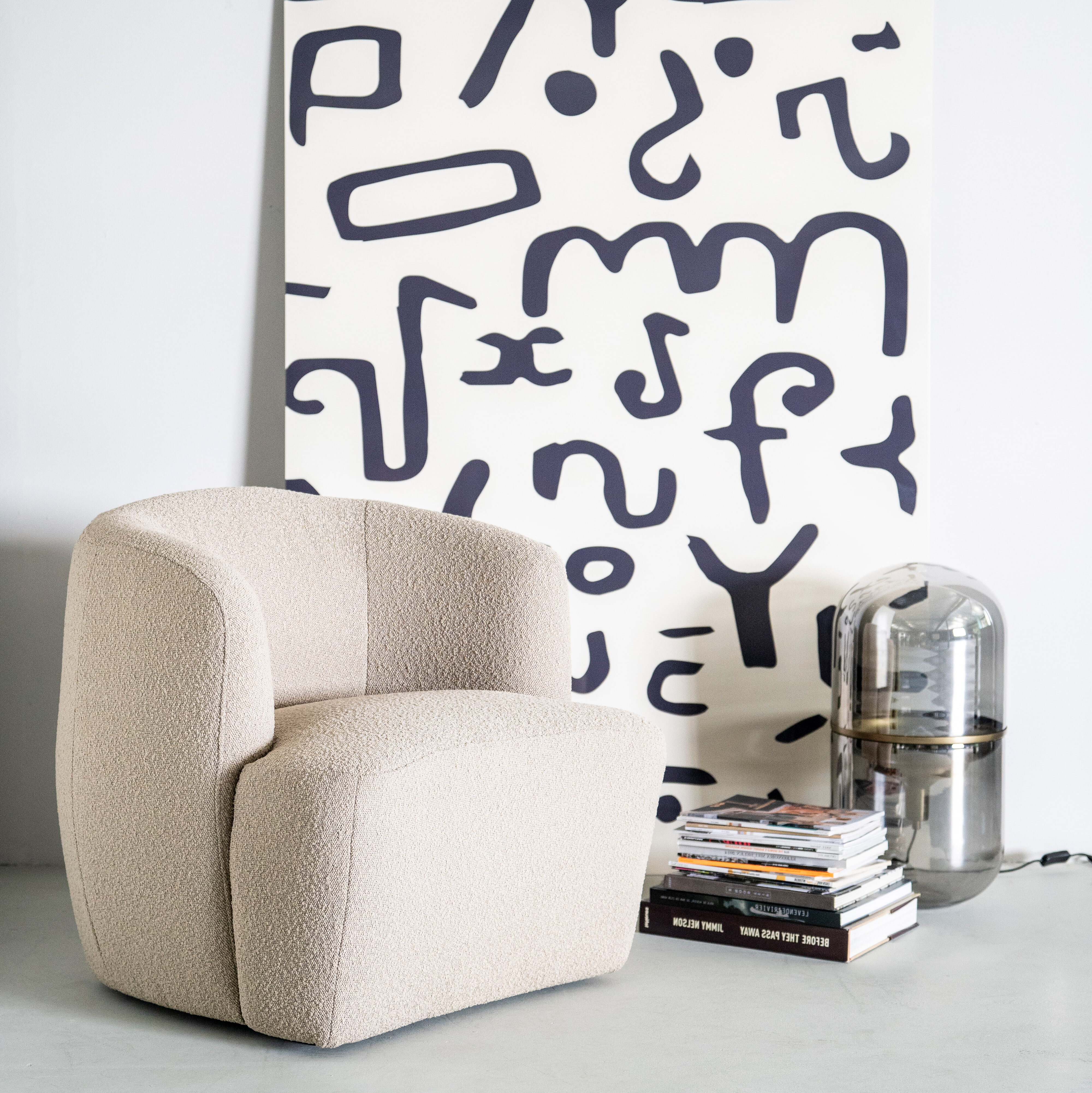 Eleonora Fauteuil 'Charlotte' Bouclé