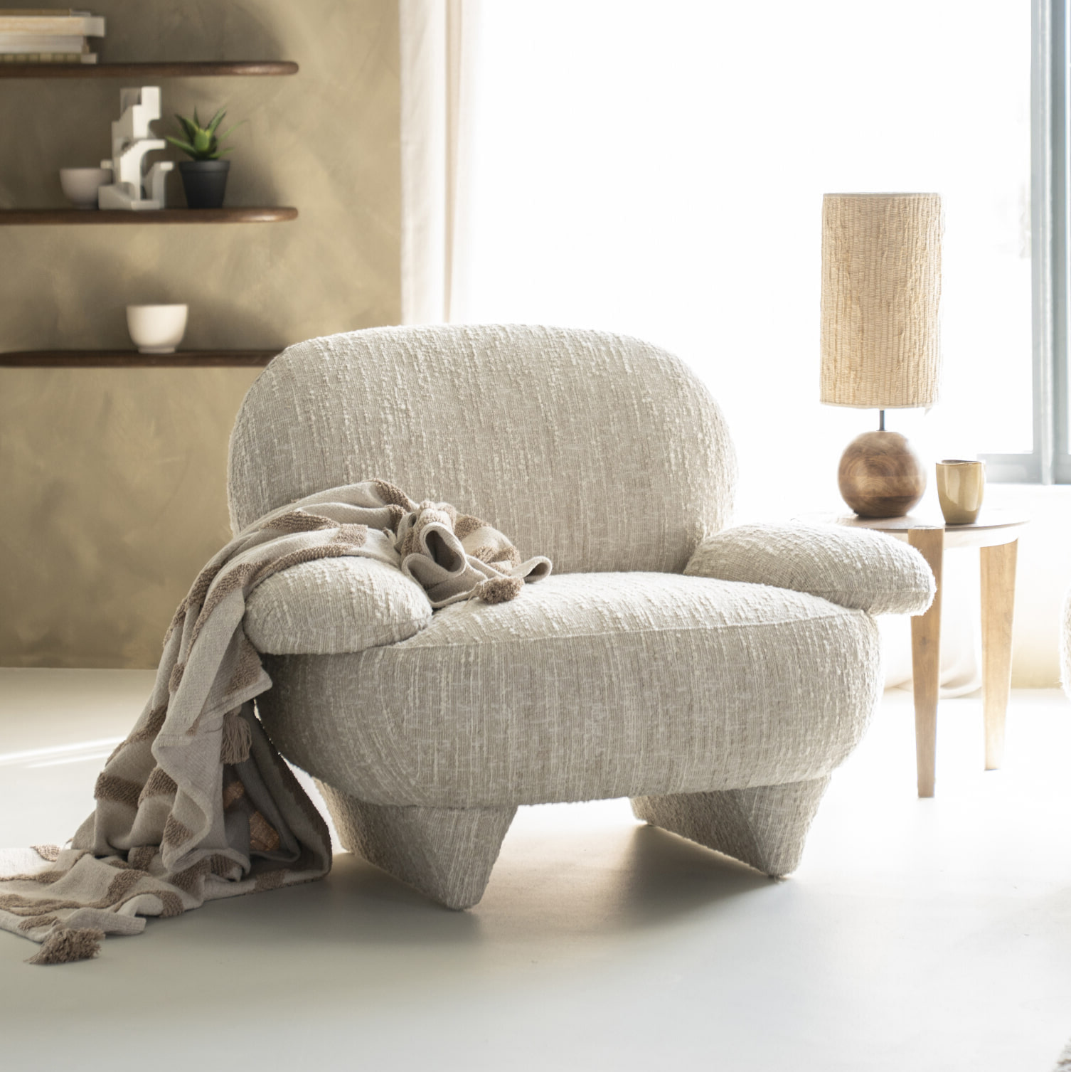 Eleonora Fauteuil 'Jayden' kleur Beige | Eleonora