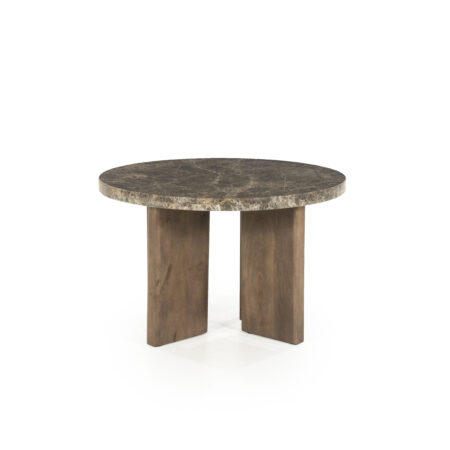 Eleonora Ronde Salontafel 'Lando' Marmer en mangohout