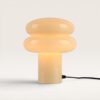 Elistro - Design Tafellamp Wit 25 cm - Nachtkast lampje - Gebroken wit - Glas - E27 fitting - Met aan/uit-schakelaar | LUSENZ