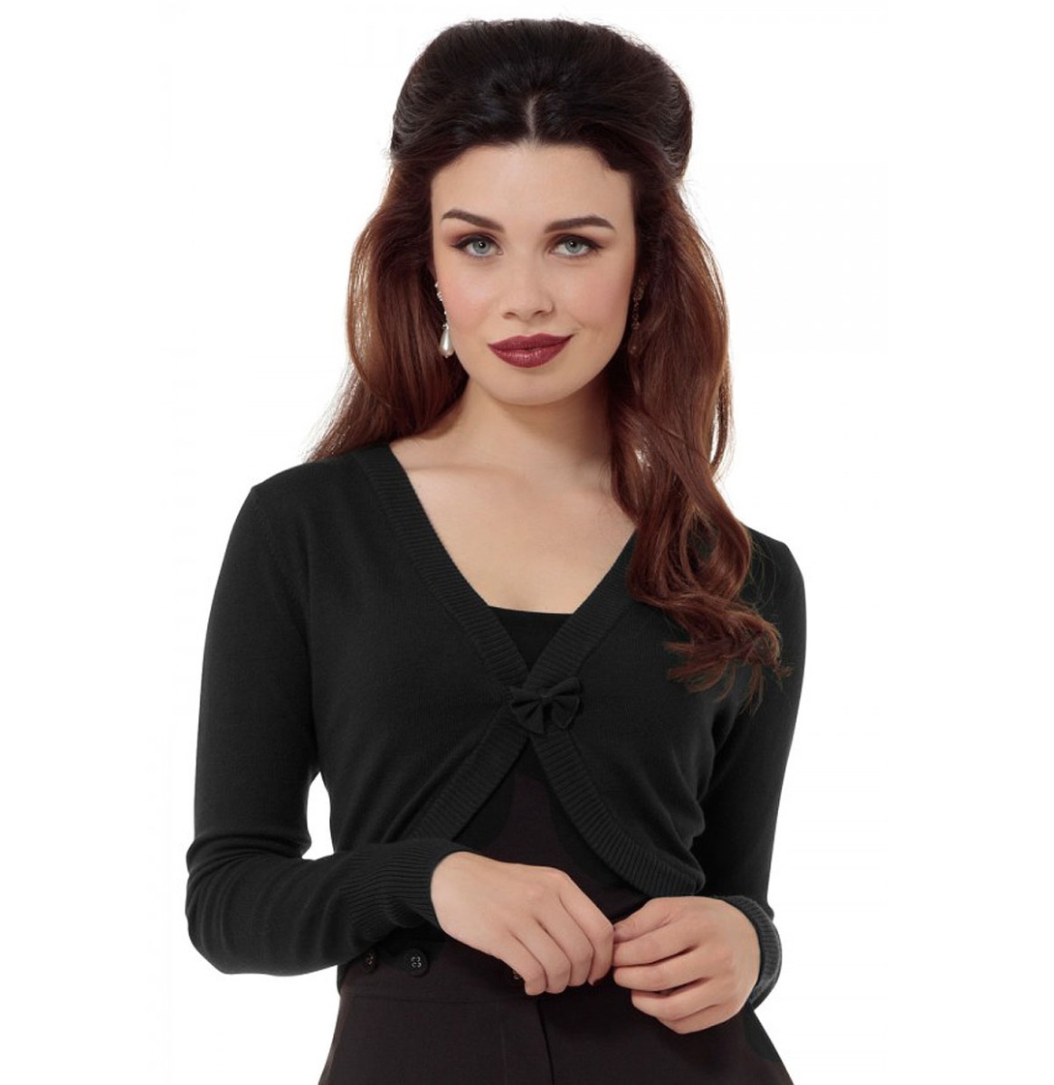 Elle Bow Bolero Black-XL | 17% korting | Voodoo Vixen