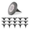 Ellis 16x Solar grondspots - 8 LEDs - 3000K warmwit licht - IP65 waterdicht - Incl. schemerschakelaar - Zwart | HOFTRONIC