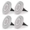 Ellis 4x Solar Grondspot - 8 LEDs - 3000K warm wit - IP65 waterdicht - RVS | HOFTRONIC