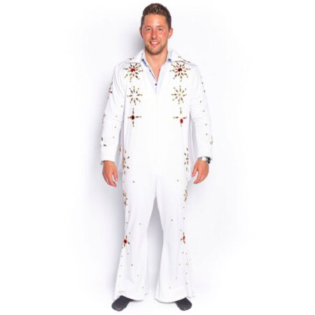 Elvis Jumpsuit White-S | 21% korting | Bennies Fifties
