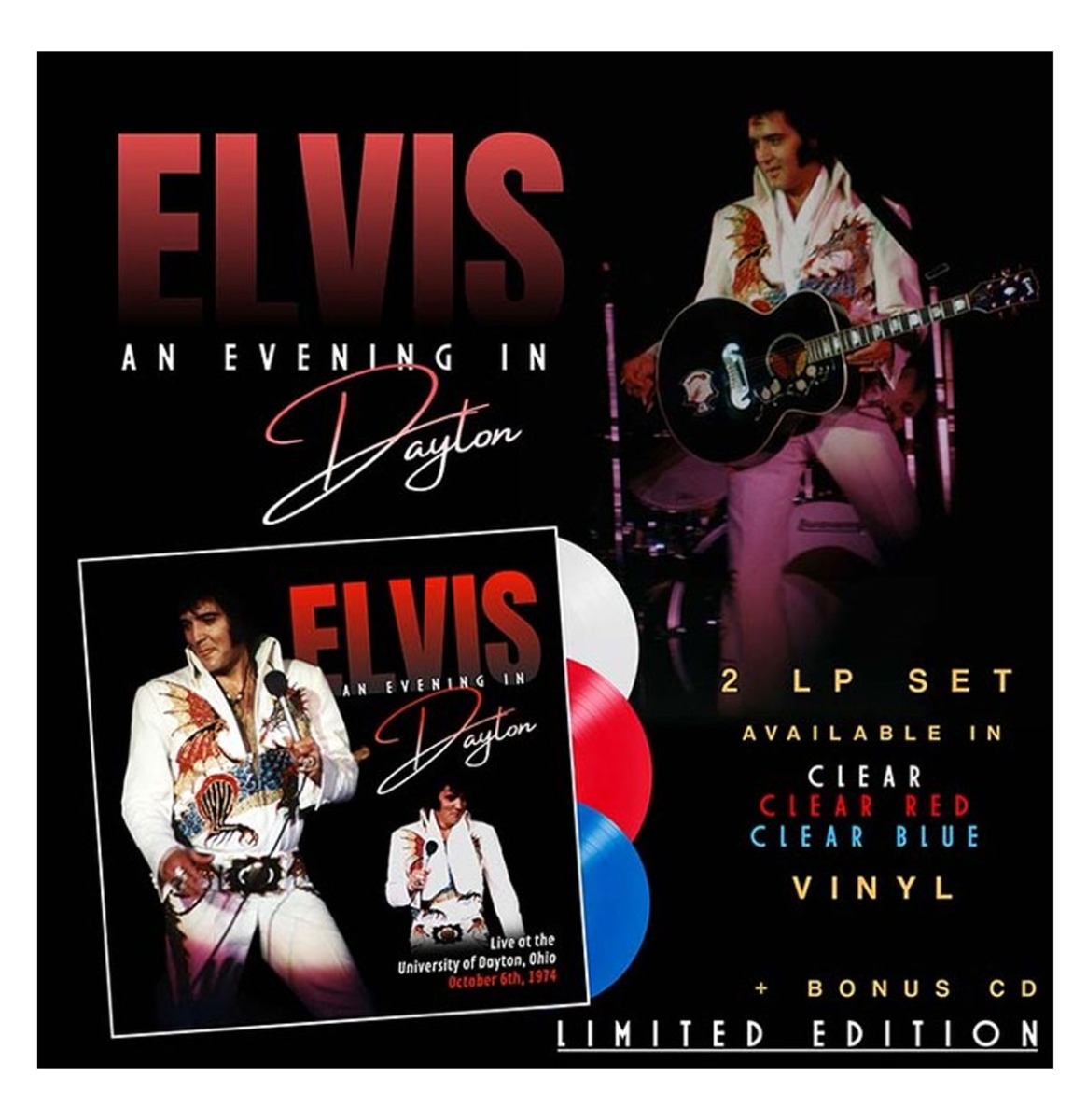 Elvis Presley - An Evening In Dayton (Transparant Vinyl) 2+CD (LP) | Fiftiesstore
