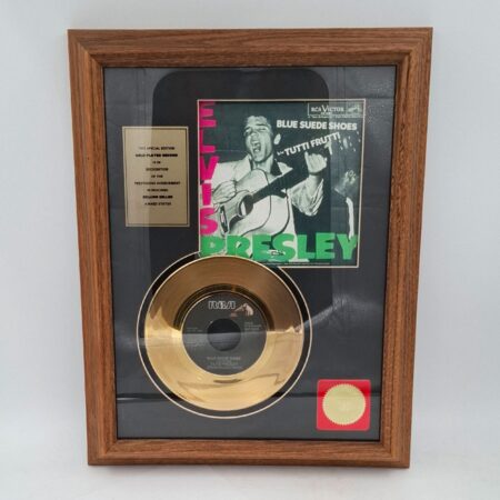 Elvis Presley - Blue Suede Shoes 24KT Gouden Plaat Single (LP) | Elvis Presley