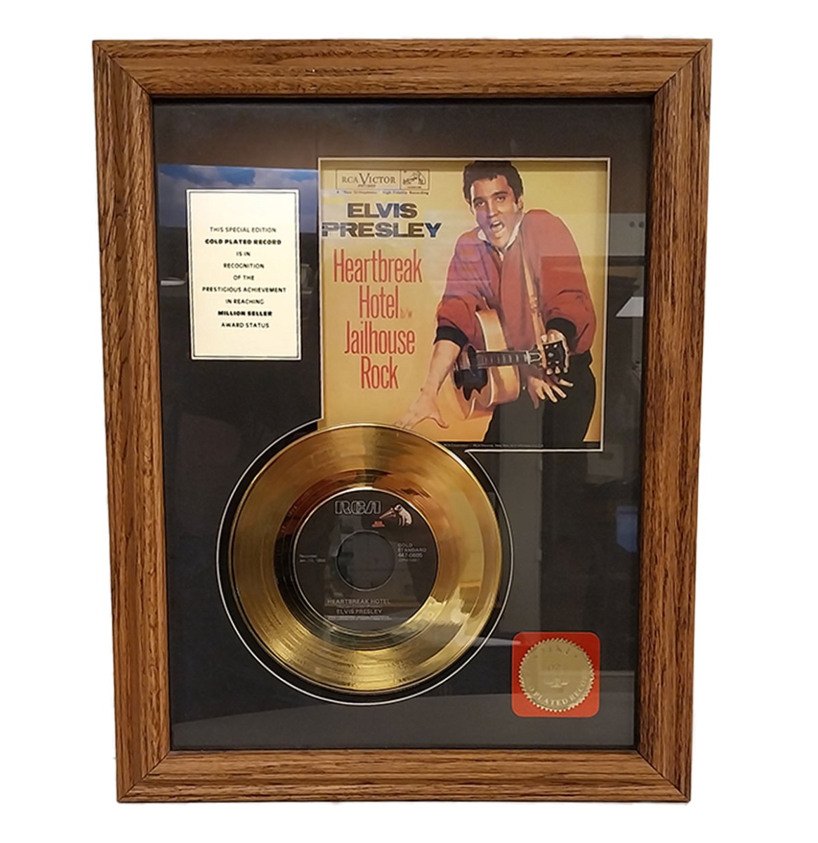 Elvis Presley - Heartbreak Hotel 24KT Gouden Plaat Single (LP) | Elvis Presley