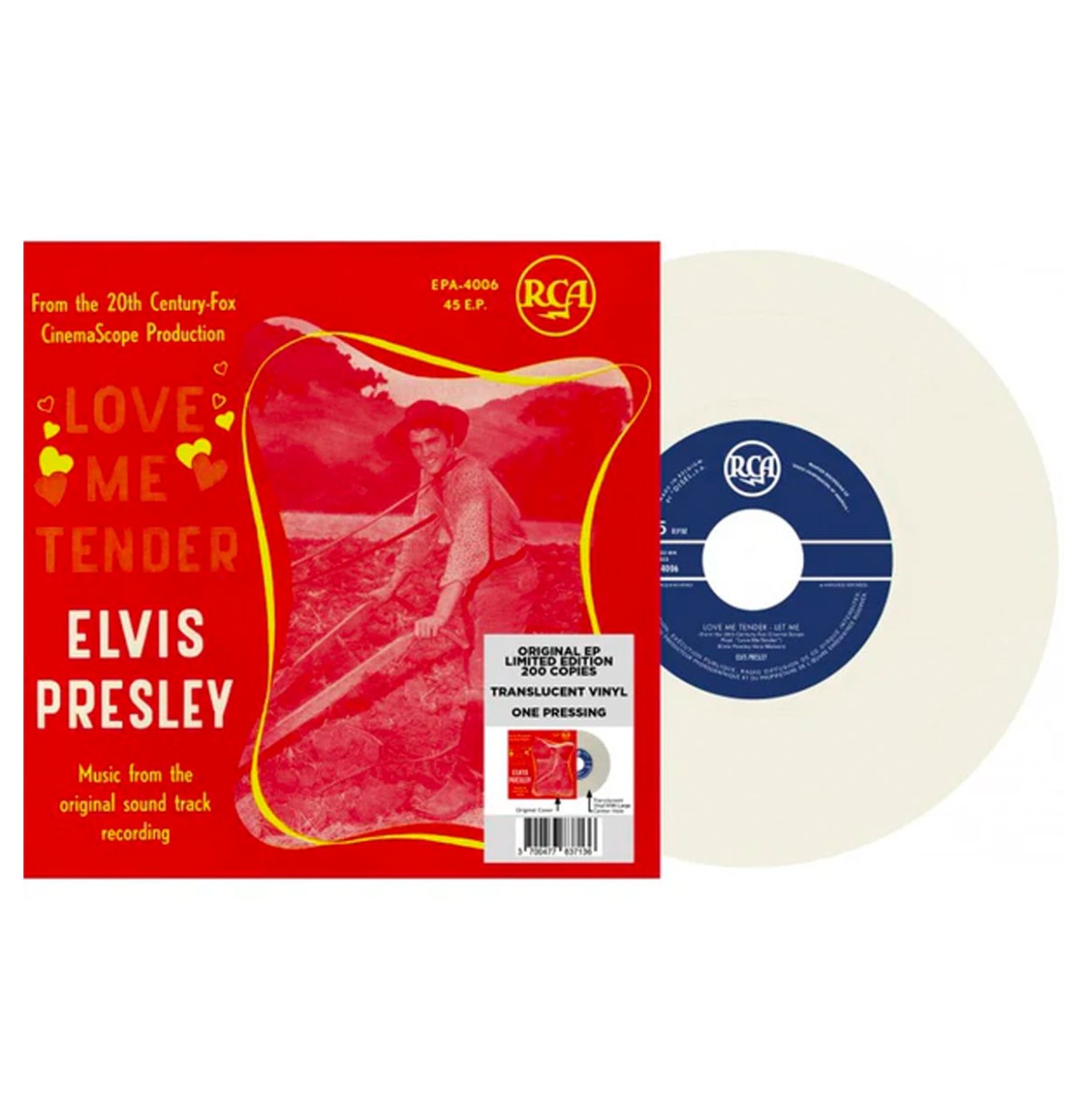Elvis Presley - Love Me Tender - EP Etranger N14 (Transparant Vinyl) | Fiftiesstore