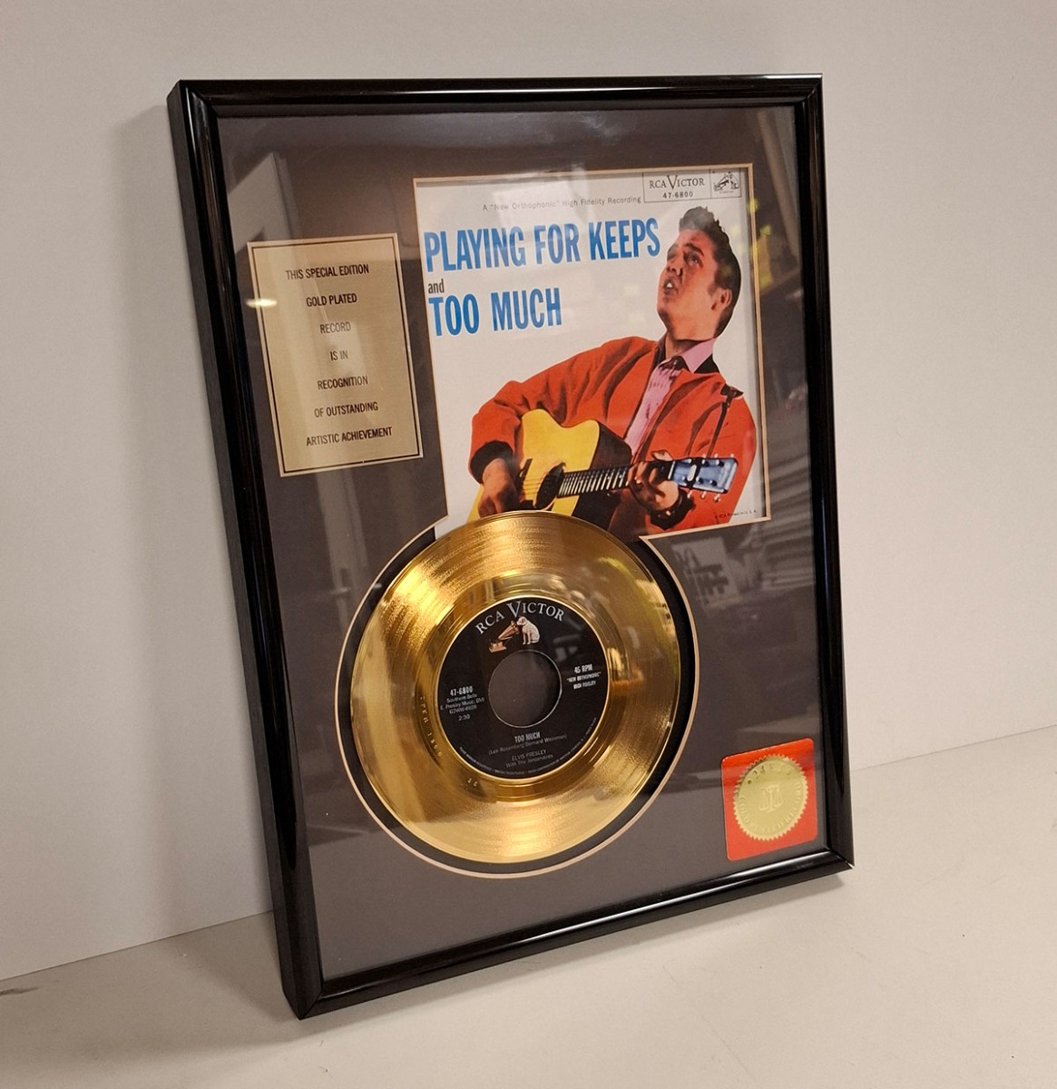 Elvis Presley - Playing For Keeps 24KT Gouden Plaat Single (LP) | Elvis Presley