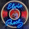 Elvis Presley Records 60's Neon Verlichting 65 x 65 cm - Rood