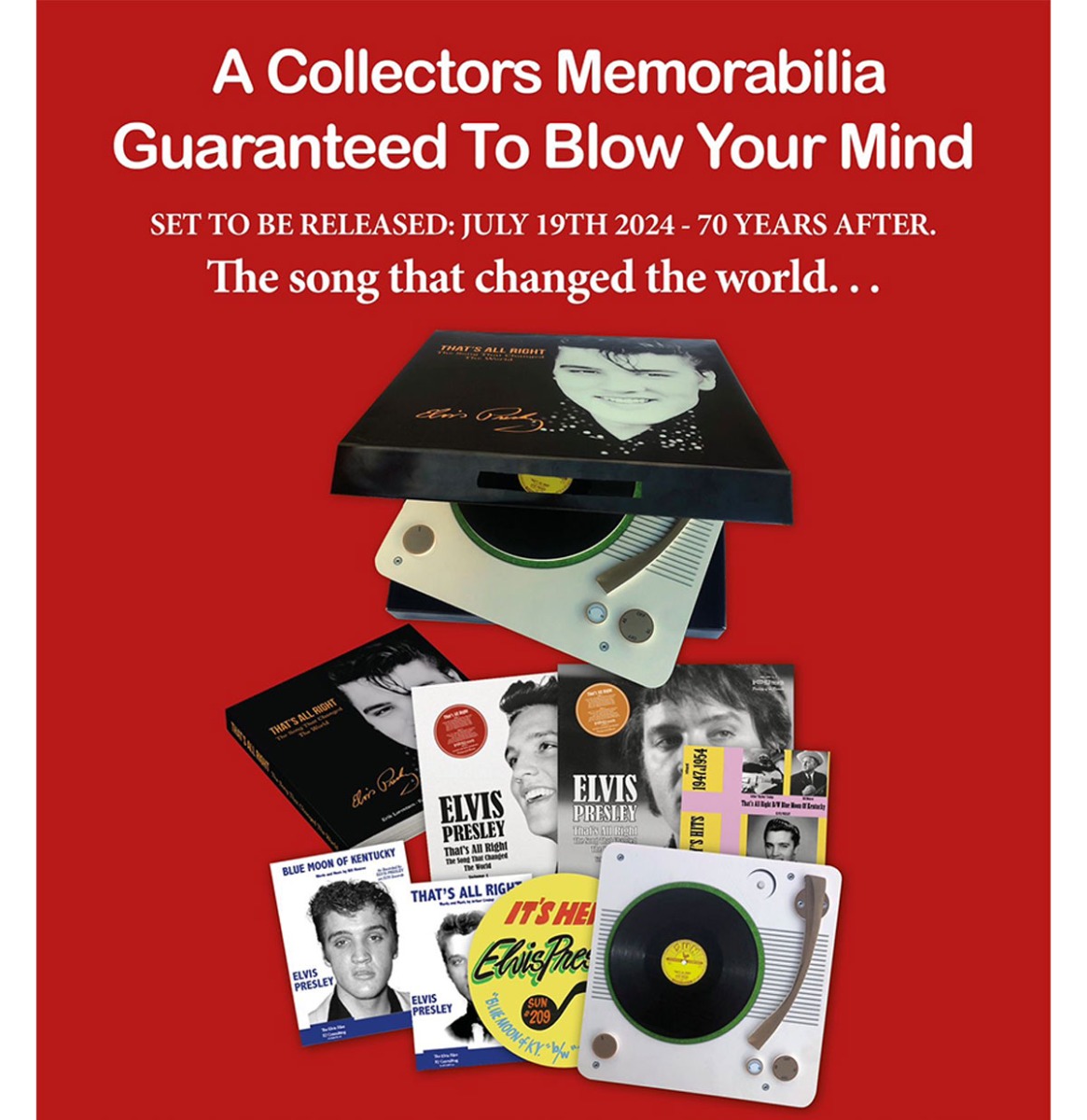 Elvis Presley That's All Right Boek + Platenspeler Mock Up + 2x Vinyl + 7" Box Set | 4% korting | Elvis Presley