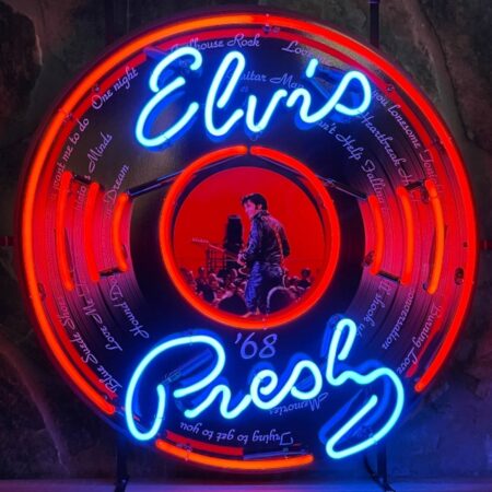 Elvis Presley '68 Comeback Special Neon Verlichting 65 x 65 cm - Rood