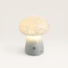 Elyos S - Paddenstoel lamp oplaadbaar Wit glas 15 cm - Draadloze tafellamp - Scandinavisch design - Dimbaar - IP44 voor buiten - USB-C - 3000K Warm Wit | LUSENZ