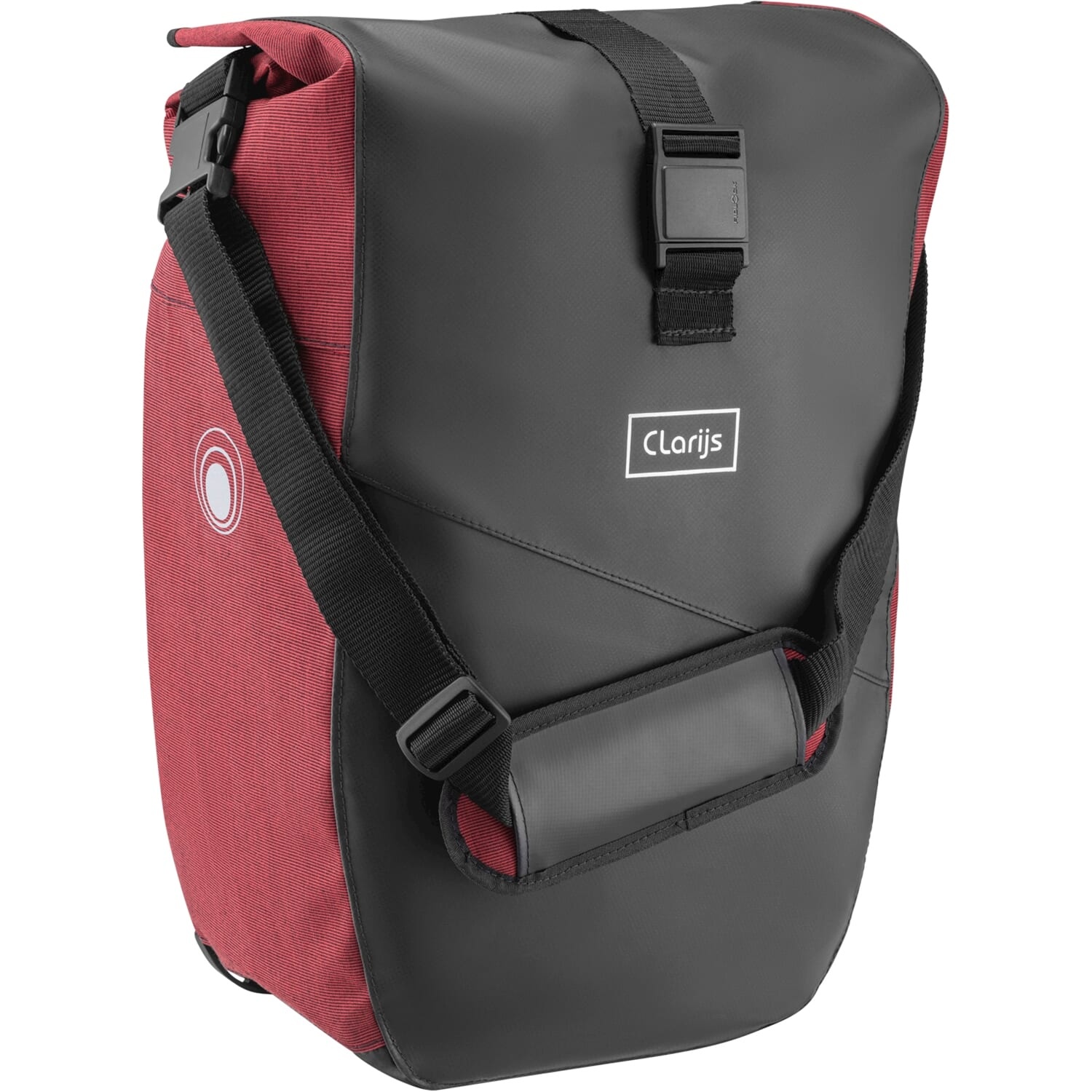 Enkele Fietstas Solobag 24L zwart-rood | Clarijs