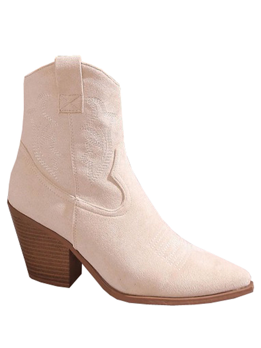 Enkellaars Stiksel Beige | Fashionize