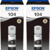 Epson 104 Inktflesjes Zwart Duo Pack