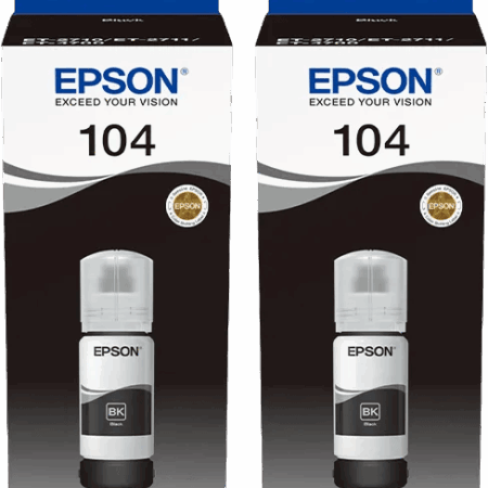 Epson 104 Inktflesjes Zwart Duo Pack