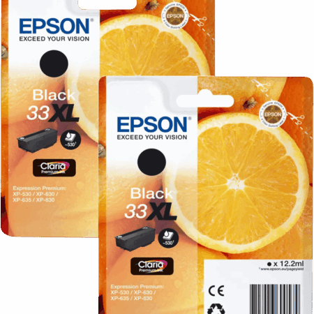 Epson 33XL Cartridge Zwart Duo Pack