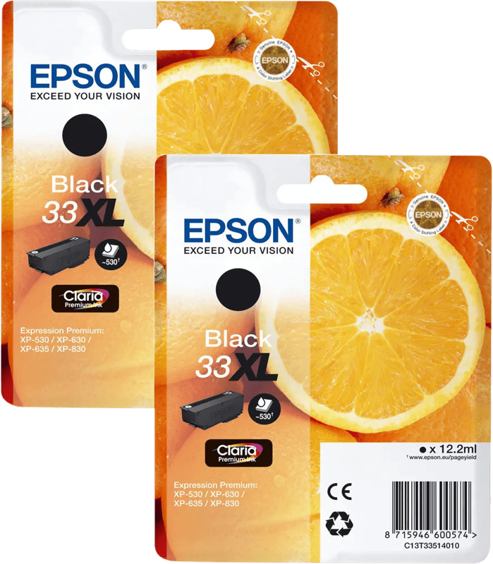 Epson 33XL Cartridge Zwart Duo Pack