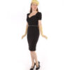 Erin Dress Short Sleeve Black-XXXXL | 42% korting | Pinup Couture