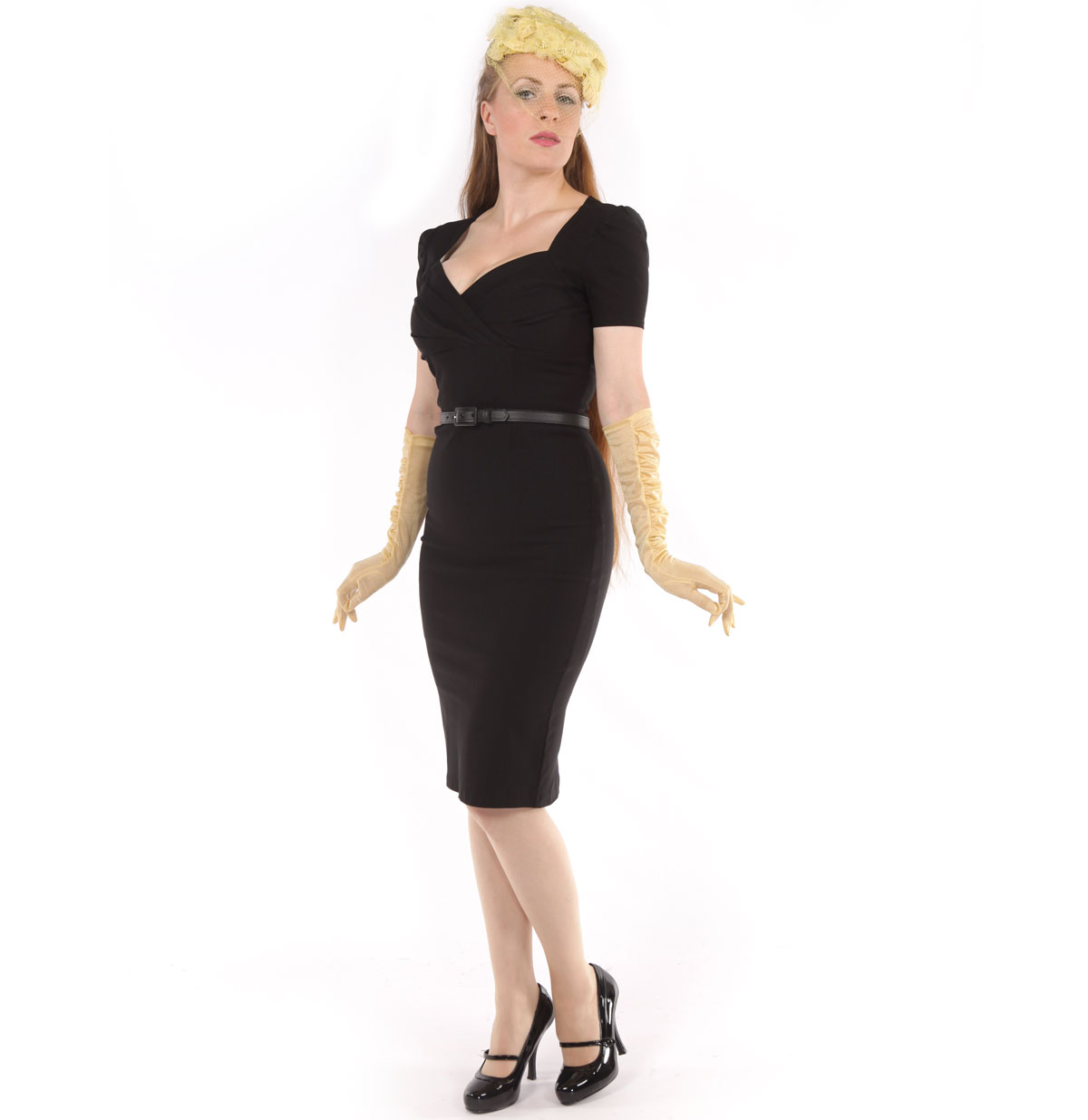 Erin Dress Short Sleeve Black-XXXXL | 42% korting | Pinup Couture